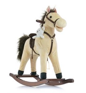 KOŃ NA BIEGUNACH MUSTANG 2015 BEIGE  #B1