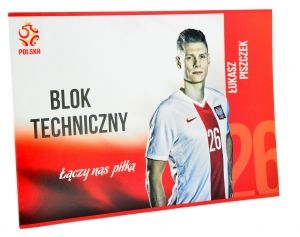 BLOK TECHNICZNY A4 10 KARTEK PZPN PIŁKARZE POLSKI