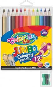KREDKI OŁÓWKOWE JUMBO 12 KOLORÓW + TEMPERÓWKA COLORINO KIDS