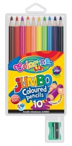 KREDKI OŁÓWKOWE JUMBO 10 KOLORÓW + TEMPERÓWKA COLORINO KIDS