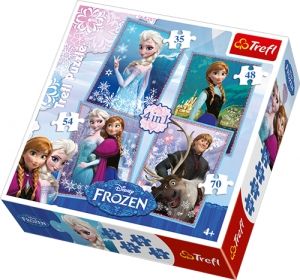 PUZZLE 4 W 1 FROZEN 35, 48, 54 I 70 ELEMENTÓW